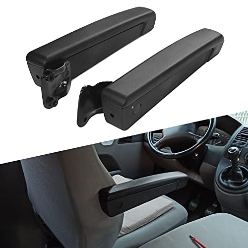 1 Pair Car Seat Armrest, Car Adjustable Seat Armrest Shock PU Sponge Black Universal for Automobiles Trucks