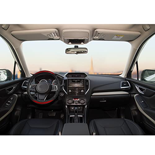 GIANT PANDA Steering Wheel Cover for Subaru Forester, Car Steering Wheel Cover for Subaru Outback and Crosstrek - Red - color: Red