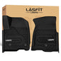 LASFIT Front Floor Mats 2019-2026 for Chevrolet Silverado/GMC Sierra 1500, Crew Cab/Double Cab, 2020-2026 Chevy Silverado/GMC Sierra 2500HD 3500HD, All Weather TPE Floor Liners, 1st Row Only - size: 2019-2026 1500 2500HD 3500HD | Crew Cab/Double Cab