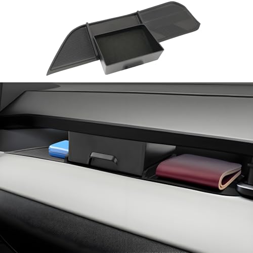 2026 RAV4 Center Console Organizer Front Passenger, for Toyota RAV4 (LE/SE/XLE Premium/Woodland/XSE/Limited/GR Sport), Anti-Slip Silicone Mat &Small Drawer 2026 RAV4 Accessories - color: Black-d