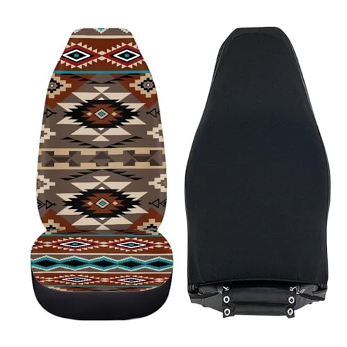 Dreaweet Geometric Aztec Car Seat Covers Front Seats Native American Tribal Car Accessories 2 Piece Washable & Universal Seat Covers for Cars SUV Sedan Trucks - color: Geometric Aztec