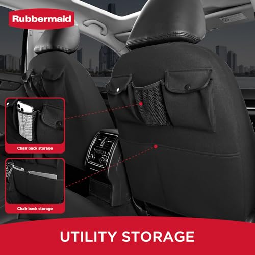Rubbermaid Leather Mesh Car Seat Covers, Breathable Air Mesh Front Seat Cover, Universal Fit Slip-on Design, Airbag Compatible, Automotive Seat Protector for Most Cars, SUVs, Trucks, Vans-Red - color: Red