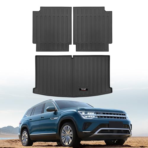 Custom for 2018-2025 2026 VW Atlas 6/7 Seat Cargo Mats Trunk Liner and 3rd Rear Seat Backrest Mat All Weather TPE Protection Mat Accessories (for 2018-2026 VW Atlas 6/7 Seat) - color: for 2018-2026 VW Atlas 6/7 Seat