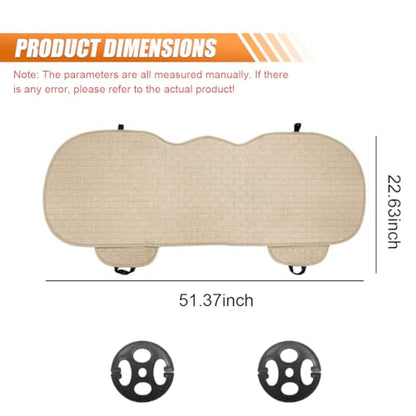 Car Rear Seat Cover, Breathable Linen Automotive Seats Cushion, Anti-Slip Vehicle Seat Pad with Storage Pocket, Universal Auto Seats Protection Mat (Beige) - color: Beige
