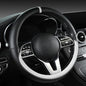 Morandi Color Steering Wheel Cover, Nappa Leather, Fashionable Sporty Style, Universal 15 inches,Black and White - color: Black and White