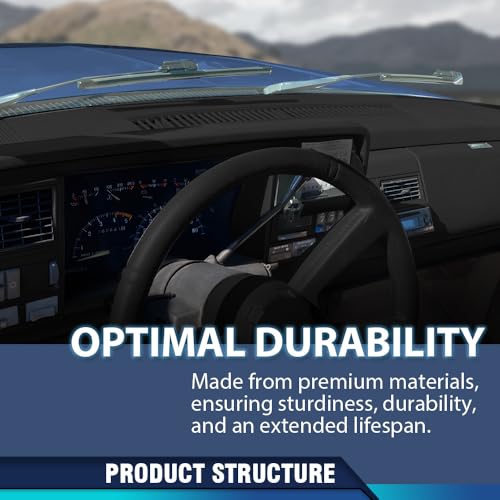PIT66 TPE Dash Cover Dashboard Panel Black Compatible with Chevy Blazer Suburban GMC Yukon C1500 C2500 C3500 1988-1994 Plastic With adhesive (You can place it on the oginial product) - size: 1988-1994 Chevy/GMC(Black)
