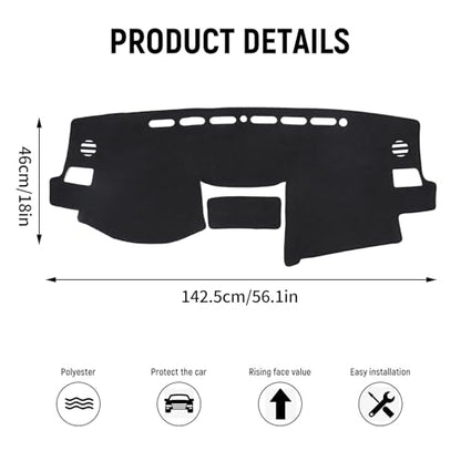 Dashboard Cover Mat for Subaru 2014-2018 Forester Accessories Black Flannel Material Anti-Slip Dash Cover Mat Sunshade Glare UV Rays Protector - size: for Subaru 2014-2018 Forester