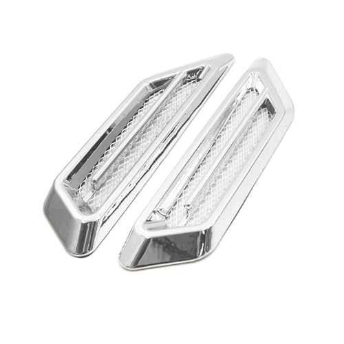 2Pcs Chrome Adhesive Car Side Fender Vent Air Flow Decoration Sticker 17 x 4.5cm Auto Replacement Parts
