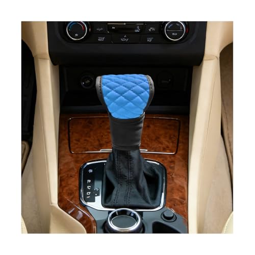 Car Gear Shift Knob Cover, Leather Soft Anti-Slip Vehicle Knob Gear Stick Protector, Automotive Interior Decorative Shifter Stick Protection Cover, Universal for SUV Motorhome Lorry (Blue) - color: Blue