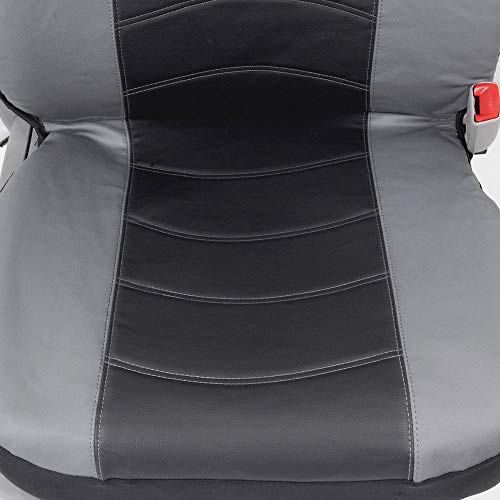 BDK Soft & Smooth Leatherette Sideless Front Car Seat Covers Fit for Car SUV Van (Black & Gray)- Easy Installation Cover - color: Black & Slate Gray