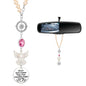 Rear View Mirror Accessories - Pink Pearl Angel Car Mirror Charm - Guardian Angel Hanging Accessory with Inspirational Message, Universal Fit Car Decor Gift for Women