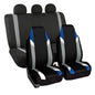 FH Group Automotive Protector Seat Covers Universal Fit Full Supreme Modernistic Blue Set Seat Covers, 1-Piece Front Seat Covers, Airbag Compatible, Split Bench Rear Car Seat Cover for SUV, Sedan - color: Blue, style: Full Set
