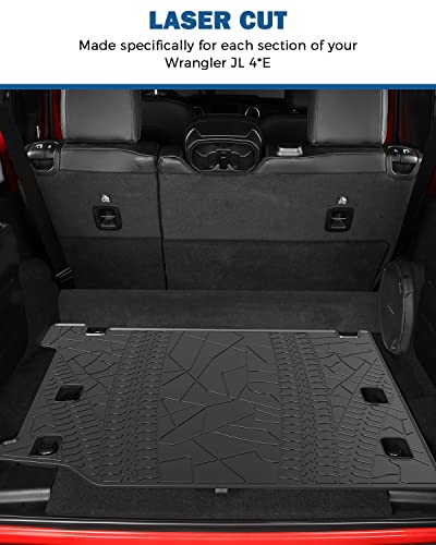 JOYTUTUS Cargo Mat fits Wrangler JL 4XE, All-Weather Protection Trunk Mat Cargo Liners Heavy Duty Waterproof Odorless Durable fits 2021 2022 2023 2024 2025 2026 Wrangler JL 4XE (Not Fits 4X4) - Black - size: Wrangler JL 4XE