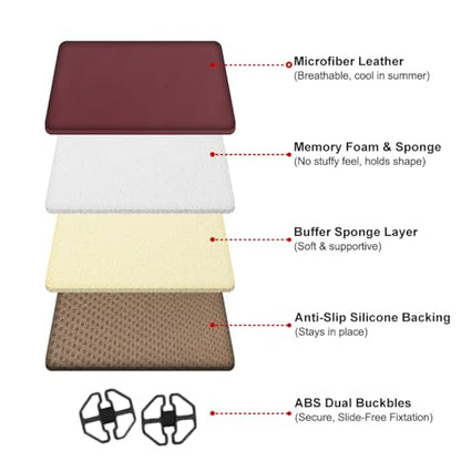 Car Seat Cushion, Thin Seat Cushion 0.78in, Office Chair Cushion, Car Seat Cushions for Driving, Summer Breathable Driver Seat Cushion for Long Sitting Relief, Car Seat Pad(Volcanic Red) - color: Volcanic Red