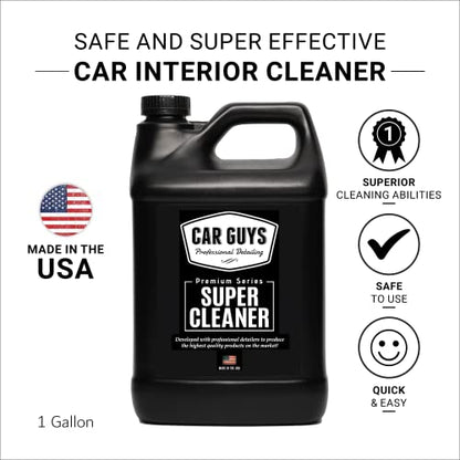 CAR GUYS Super Cleaner 1 Gallon Refill | Effective Car Interior Cleaner | Leather Car Seat Cleaner | Stain Remover for Carpet, Upholstery, Fabric, and Much More! | 1 Gallon (Sprayer Not Included) - size: 1 Gallon Refill