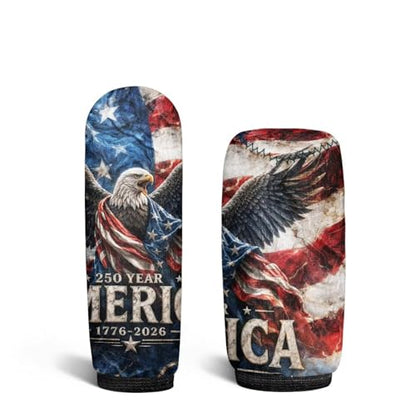 KEIAHUAN Car Handbrake Cover with Gear Shift Knob Cover Set Women Men 250 Years American Flag Universal Fits for Most Sedan Truck SUV Van Anti-Slip Universal Case Sleeve - color: 250 Years American Flag