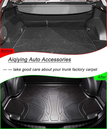 RAV4 Cargo Liners - All Weather Rear Cargo Trunk Tray Floor Mats Compatible with 2013 2014 Toyota RAV4 Non Electric(EV) Models,2015-2018 Toyota RAV4 All Models,3D Waterproof TPO Accessories Custom Fit - color: 2）For Toyota RAV4（2013-2018）Trunk mat