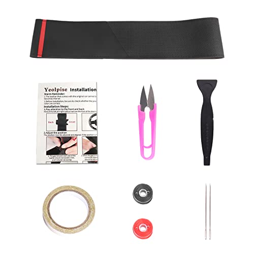 Universal 15 Inch Hand Sewn Steering Wheel Cover Stitch on Wrap with Red Regression Sign,Non-Slip Breathable Comfortable Microfiber Leather Steering Wheel Sewing Kit,11 cm