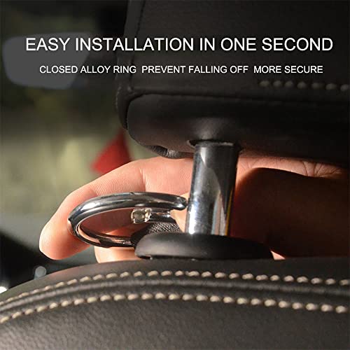Headrest Hooks for Car Back Seat Organizer Black Faux Leather Hanger Holder Hook, for Hanging Purses and Bags and Coats Grocery Bag Umbrellas Handbag Car Accessories Interior Men for Women