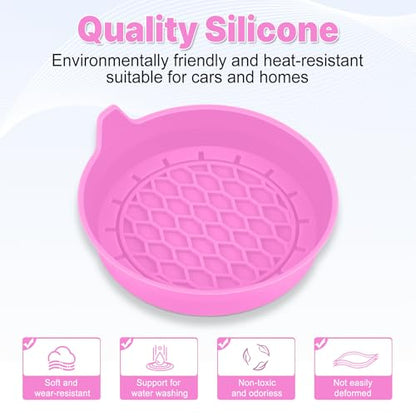 SINGARO Car Cup Holder Coaster, Silicone Cup Holder Insert, Universal Non-Slip Cup Holders, Car Accessories Interior for Women and Man 4 Pack Pink - color: Pink