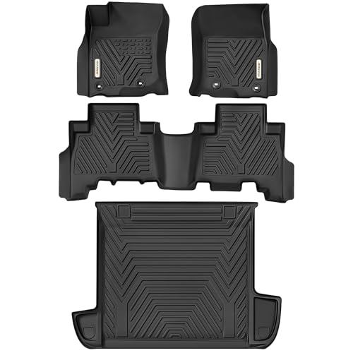 YITAMOTOR Floor Mats & Cargo Liner Set Fit for Toyota 4Runner 2024, Custom Fit TPE All-Weather Floor Liners 2013-2024 Toyota 4Runner 5 Passenger Model w/o Sliding Rear Tray, Black - style: 2013-2024 4Runner Floor Mats & Cargo Mat