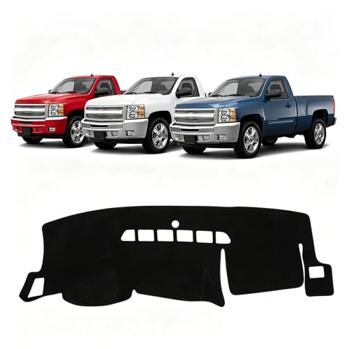 Black Dash Cover for 2007-2013 Chevy Chevrolet Silverado GMC Sierra - size: Silverado/Sierra 07-13(Black)