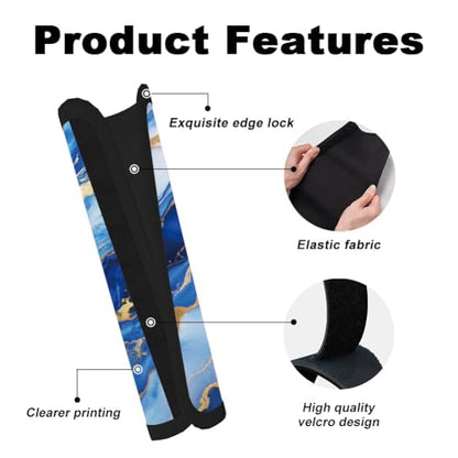 2Pcs Soft Auto Seat Belt Cover Pad Marble Texture Colorful Car Seatbelt Shoulder Cushion for Comfortable Driving, Compatible with All Cars' Seatbelt and Backpack Straps - color: Marble