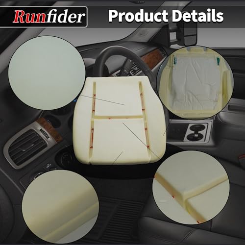 Driver Side bottom Replacement Seat Foam Cushion Seat Foam Pad Compatible with Chevy Avalanche Silverado Suburban Tahoe GMC Sierra Yukon 2007 2008 2009 2010 2012 2013 2014