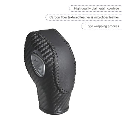 Gear Shift Cover, Breathable Anti-Scratch Gear Shift Knob Cover, Anti-Slip Carbon Fiber Auto Transmission Lever Decoration, Compatible with Focus Fiesta Escape Transit EcoSport (Black)