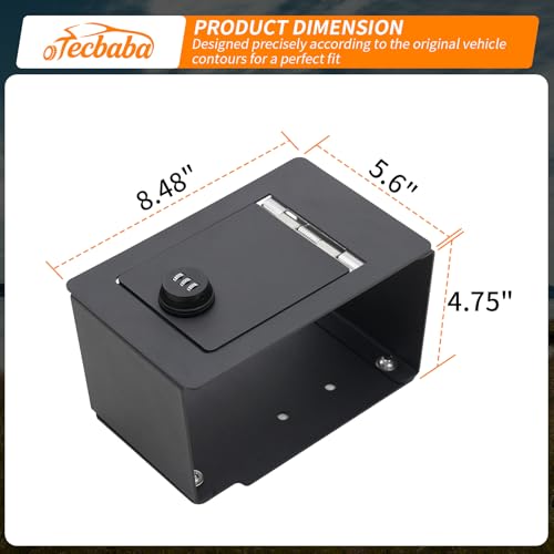 Center Console Safe Compatible with 2024-2026 Hyundai Santa Fe Carbon Steel Car Lock Box Auto Vault with Code Hidden Car Safe for 2025 Santa Fe Accessories