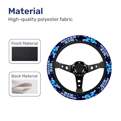 GENANY Brainrot Meme Steering Wheel Cover, Non Slip Polyester Car Wheel Protector for Car SUV Truck, Universal 15 Inch - color: Brainrot 67