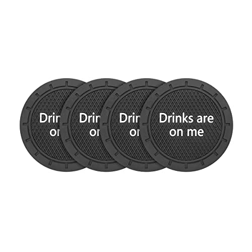 Car Cup Coaster, 4Pcs 2.75 Inch Auto Cup Holder Insert Coasters, Non-Slip Waterproof Embedded Drink Mat, Automotive Interior Accessories for Men and Women (B Black/4PCS) - color: B Black/4PCS
