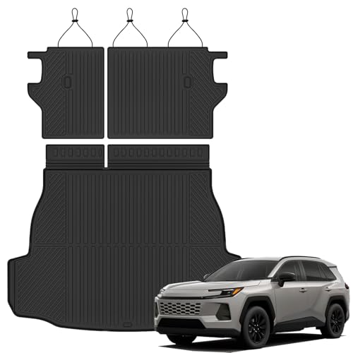 Auxko All Weather Cargo Mat with Backrest Mat Fit for Toyota RAV4 Hybrid 2026 (Not for Phev) TPE Mat Accessories All Season Odorless Anti-Slip Black - size: rav4 hybrid|2026|cargo+backrest mats