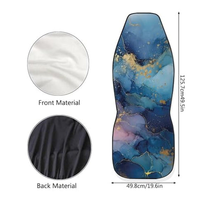 Blue Golden Marble Butterfly Pattern Universal Vehicle Seat Protector, Breathable High Back Seat Covers 2pcs Set, Anti-Slip Car Interior Cover for Auto Truck Van - color: Blue Golden Marble
