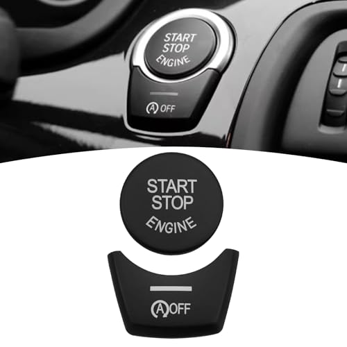Black Chromed Electronic Parking Brake Handbrake Switch Button Cover Compatible with BMW 5 6 7 Series F10 F07 F12 F01 handbrake Button Cover Patch Compatible with BMW Accessories - color: Black Start Cover(For f10)