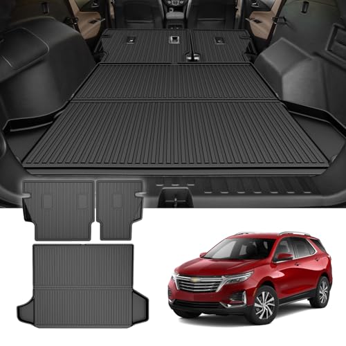 Cargo Liner and Backrest Mat for Chevy Equinox 2018-2024 - Custom Fit All Weather Trunk Mat Seat Back Cover - Car Accessories Interior Protection Rear Cargo Mat (Not for EV) - size: 2018-2024 Equinox