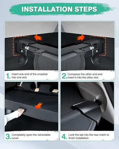 Powerty Cargo Cover for 2022-2026 Jeep Grand Cherokee(2 Row;WL) 4XE Accessories Trunk Cover Retractable Trunk Shielding Shade Cargo Luggage Cover Privacy Screen(Not fit for WK) - size: 7) Jeep Grand Cherokee 2 Row | 2022-2026