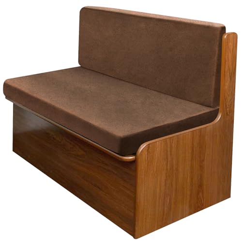 molasofa Leather Like RV Dinette Cushion Covers, RV Booth Seat Cover Stretchable Camper Cushion Couch Covers Washable Slipcovers for Camper Car Bench (1 Backrest Cover & 1 Bench Cover, Brown) - color: 01brown, size: 1 Bench Cover & 1 Backrest Cover