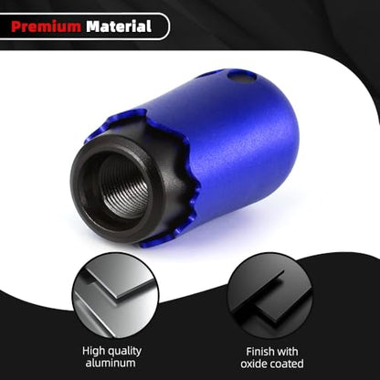 Ghost Shift Knob, Aluminum Weighted Automotive Gear Shift Manual knobs Lever with 3 Threaded Adapters M8 M10 M12 x 1.25, Universal for Vehicle Funny Cool Spooky Car Accessories (Blue) - color: Blue