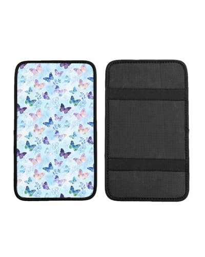 Car Handrail Box Cushion Soft Comfortable Anti Slip Middle Consoles Protector, Universal for Most Cars Trucks and SUV Fashion Car Interior Accessories Unisex - Dreaming Butterfly - color: Dreaming Butterfly