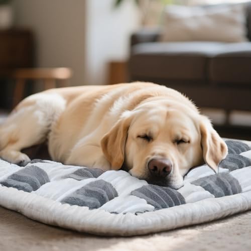 Dog Car Seat Cover for Back Seat, Plaid Backseat Pet Bed Mat, Non-Slip Travel Dog Bed for Backseat Extenders, 24.8" x 54", Grey and White - color: Grey and White