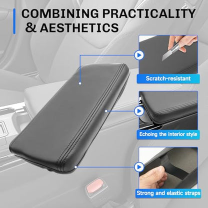 SXCY for 2025 2026 Toyota Prius Armrest Cover for 2025 2026 Toyota Prius Accessories 2026 Prius Center Console Cover 2026 Prius Middle Console Cover (Thin Cover) - color: 2023-2026 Prius Thin Leather Cover