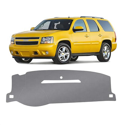 KUST Gray Dash Cover for 2007-13 Chevy Silverado/Avalanche/GMC Sierra SLT Denali, 2007-14 Tahoe/Suburban/GMC Yukon XL (Only Fit 1 Glove Box Dashboard) Dashboard Cover Accessories - size: Sierra 07-13(Gray)