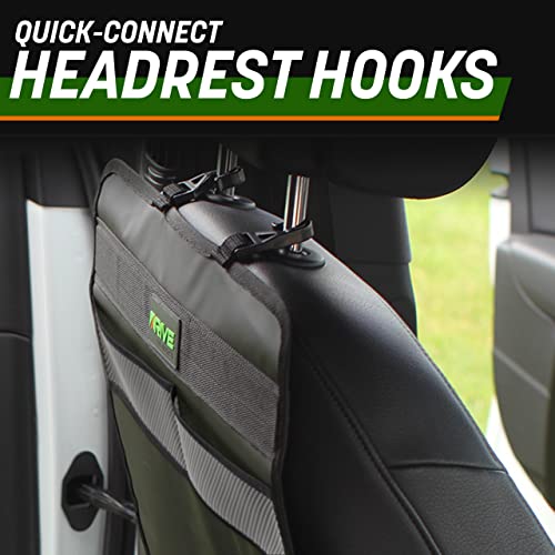DRIVE AUTO PRODUCTS - 2 Pack Car Seat Back Protectors, Reversible Kick Mats - Black
