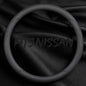 Leather Car Steering Wheel Cover, Breathable Laser-Perforated, Pure Black Double Lines, Rich Texture, 14.5-15 Inch for Nissan
