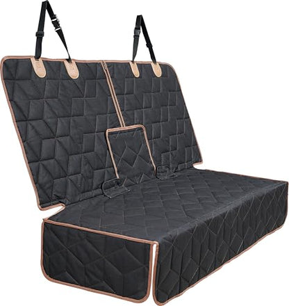 Petiza Dog Car Seat Cover for Back Seat, Heavy-Duty Non-Slip Waterproof Car Bench Protector for Pets,Compatible with Middle Armrests ，Dog Seat Cover Universal for Cars Trucks and SUVs - size: Large-brown