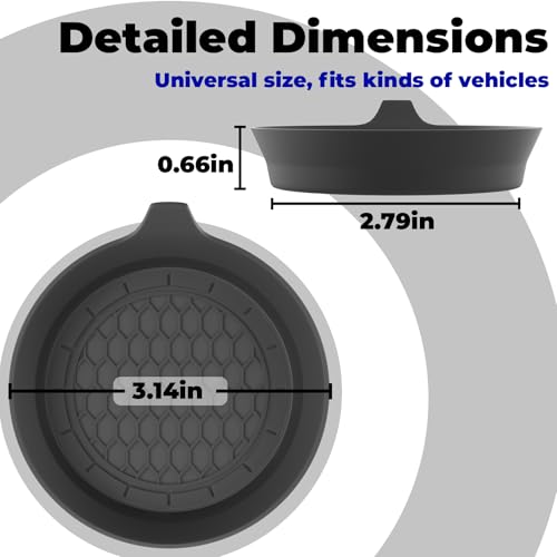 4 PCS Car Cup Coasters, Universal Cup Holder Coaster for Car, Car Accessories Interior for Women and Man, Bling CupHolders Insert for Women Non-Slip Silicone Car Cup Holder Coasters