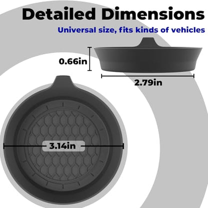 4 PCS Car Cup Coasters, Universal Cup Holder Coaster for Car, Car Accessories Interior for Women and Man, Bling CupHolders Insert for Women Non-Slip Silicone Car Cup Holder Coasters