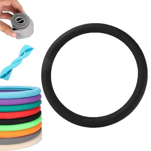Car Steering Wheel Protective Cover, Cool Non-Slip Silicone Steering Wheel Protector, Universal Fit for Most Cars (Black) - color: Black