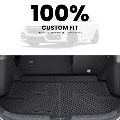 LASFIT Trunk Mat for Honda Civic Hatchback Sport 2017-2021, All Weather TPE Custom Fit Trunk Liner Trunk Tray Cargo Mat Cargo Liner Cargo Tray - style: 2）For Honda Civic Hatchback | 2017-2021 | Trunk Mat